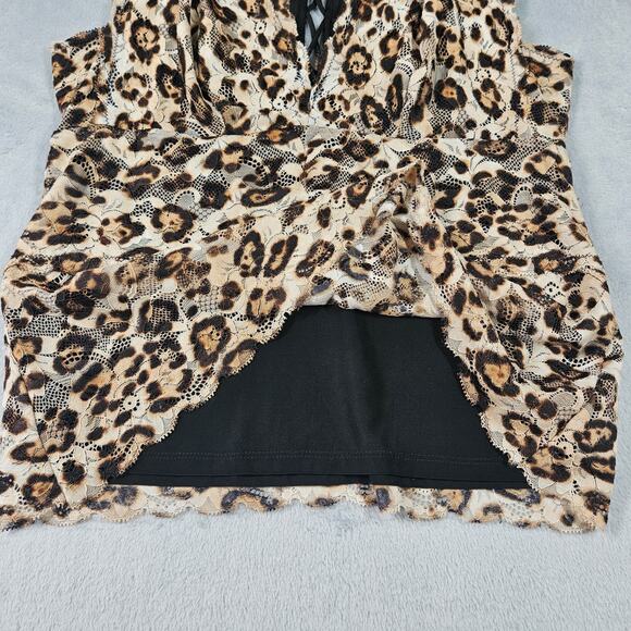 Vintage Guess Halter Top Animal Print Womens Sz Large Y2K Festival Goth Preppy - Picture 5 of 15